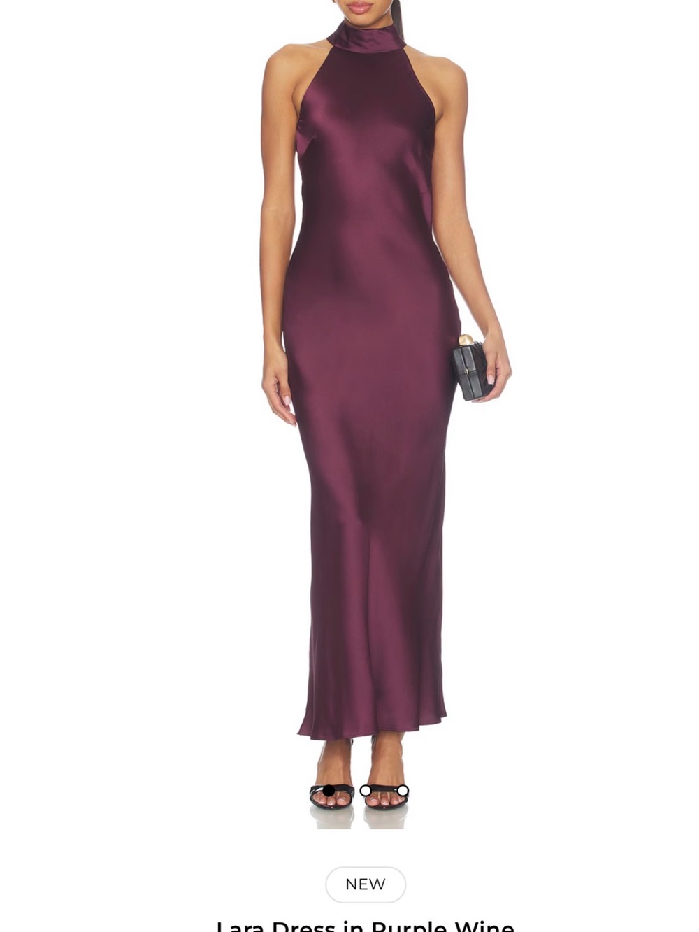 Elegant Wine Halter Slip Dress